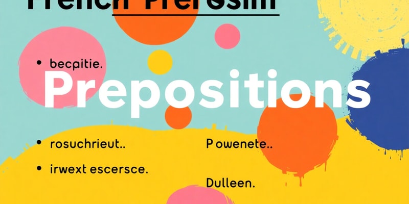 Prépositions en Français