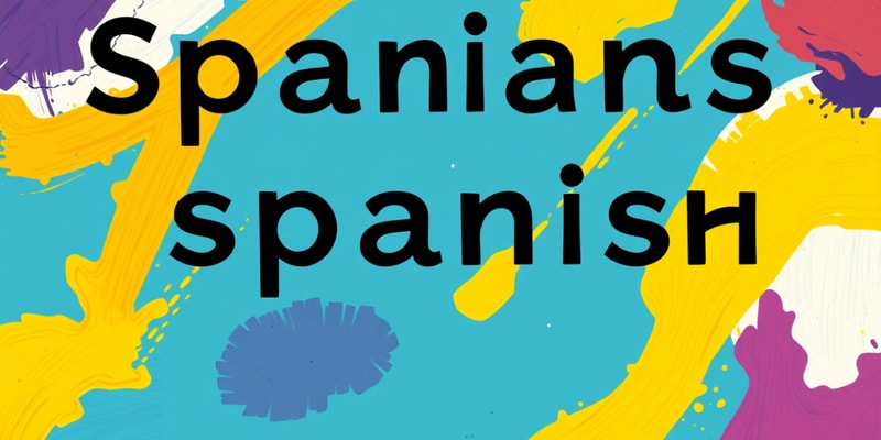 Spanish Vocabulary Flashcards