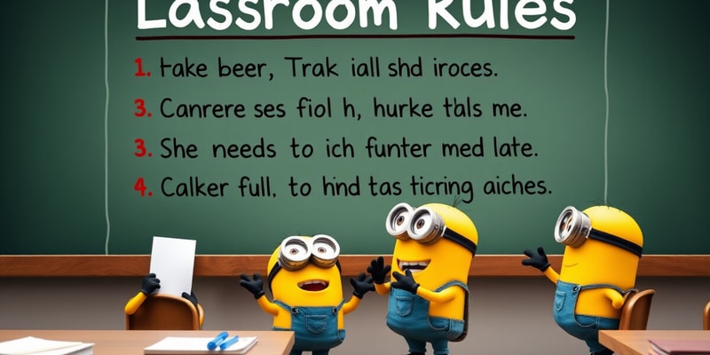 Classroom Rules by Minions Flashcards