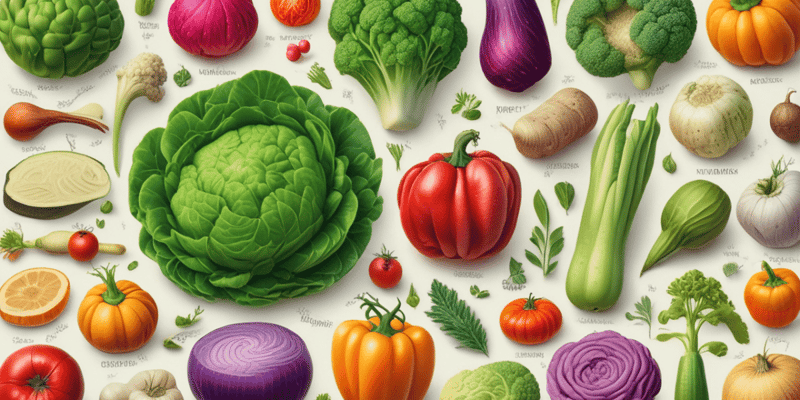 Group Vegetables by Edible Parts Quiz