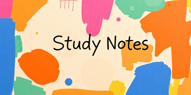 English Language Study Notes Instructions