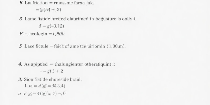 Statics and Dynamics Problems Quiz