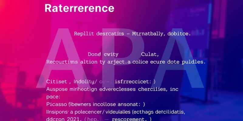 Normas APA: Lista de Referencias