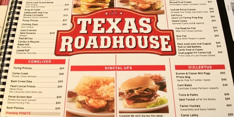 Texas Roadhouse Menu - 2023 Flashcards