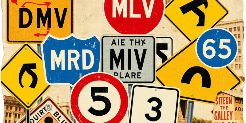 DMV Road Signs Flashcards