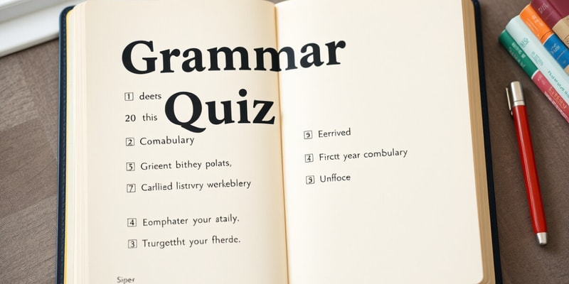 English Grammar Quiz: Choose the Correct Answers