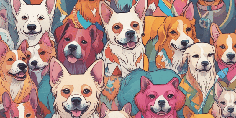 Colorful Dogs and Their Adventures