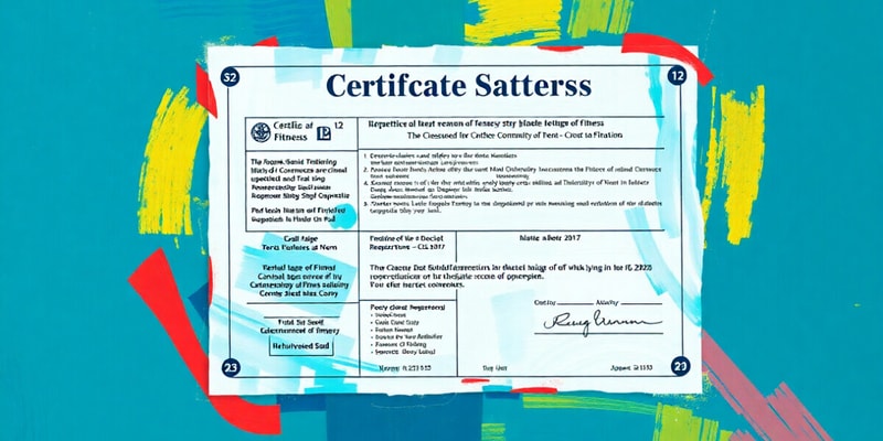 S-12 Certificate of Fitness Overview