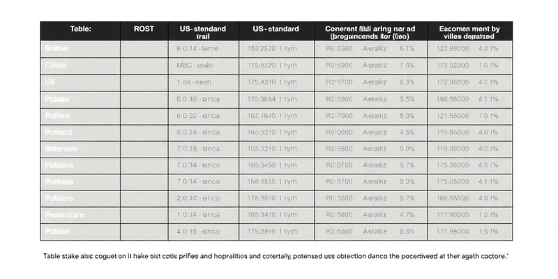 Standards for Table Formatting