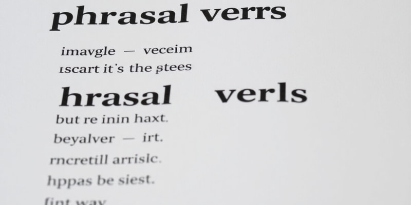 Phrasal Verbs Beginning with 'A'