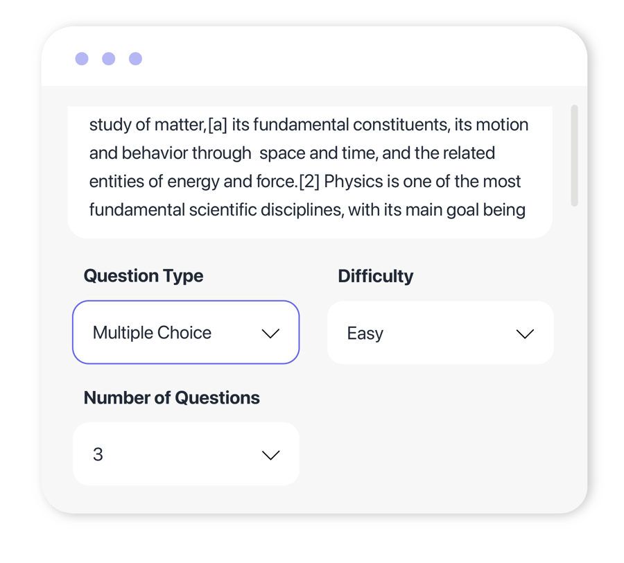 2) Choose a Quiz Question Format